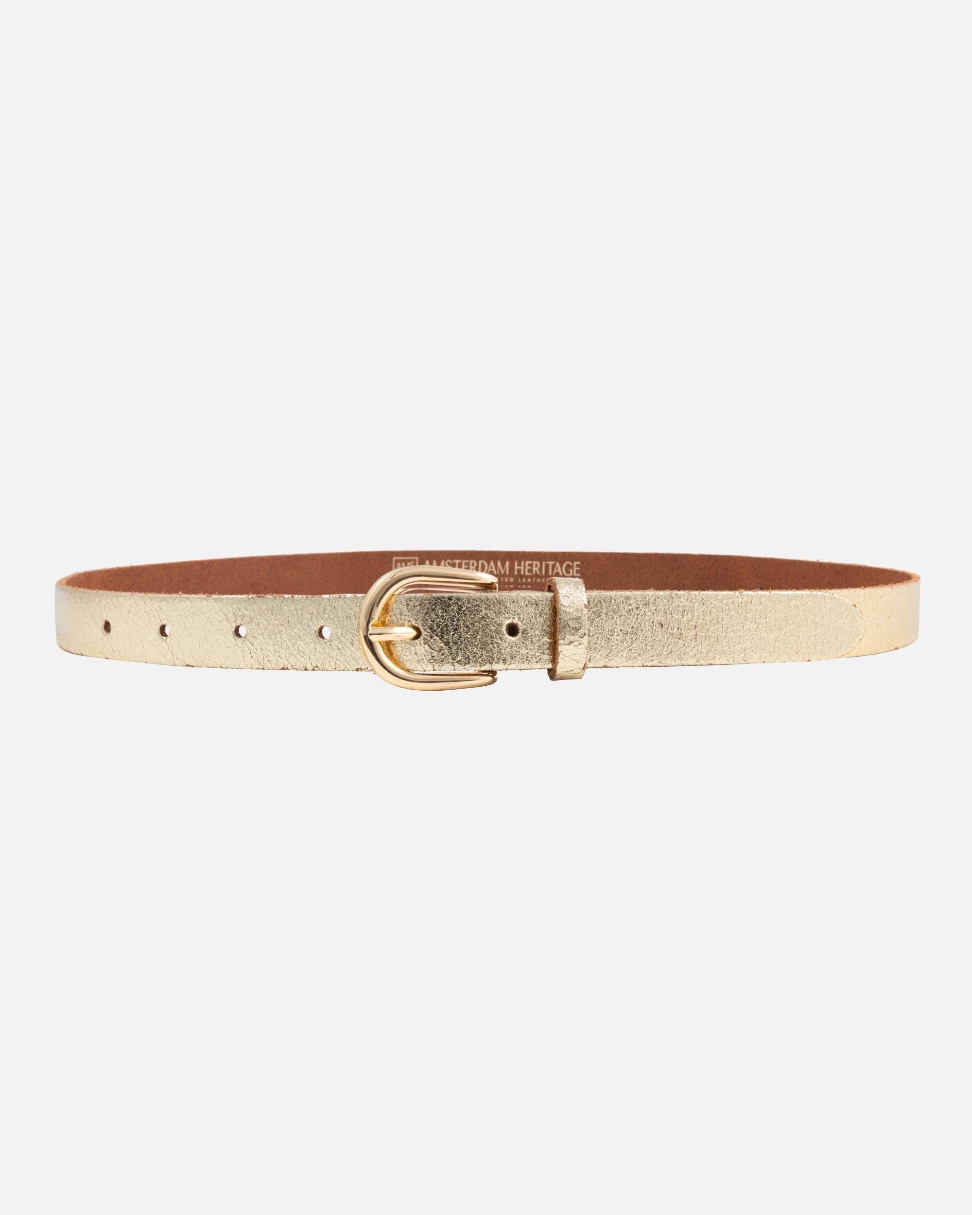Eva - Metallic Skinny Leather Belt