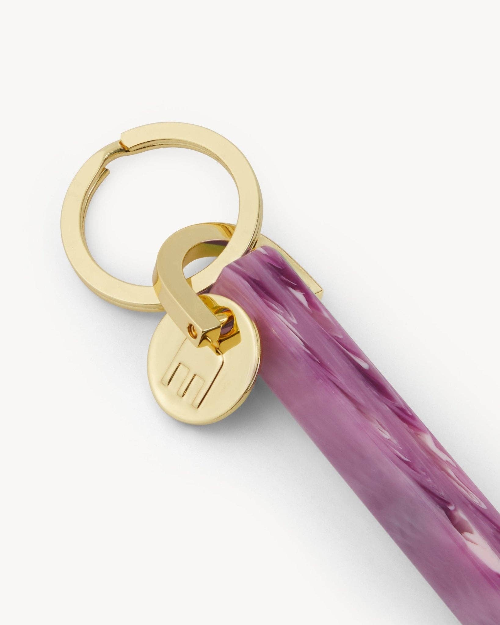 Orchid & Gold Bar Keychain