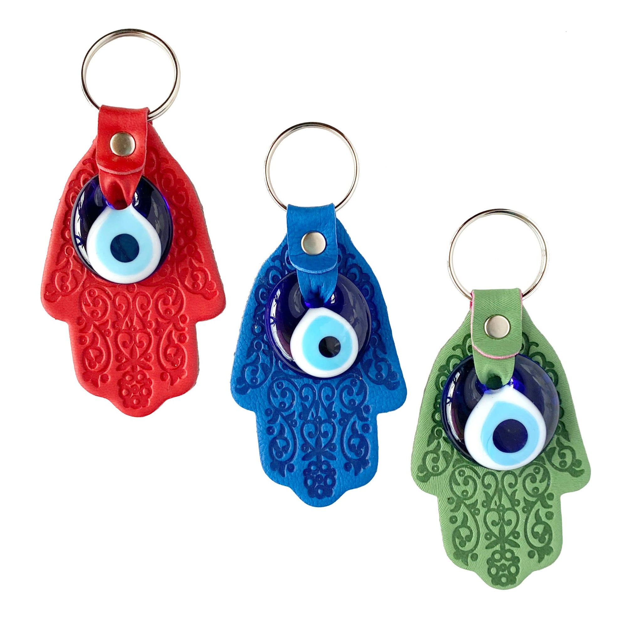Colorful Hamsa Evil Eye Keyring, Turkey