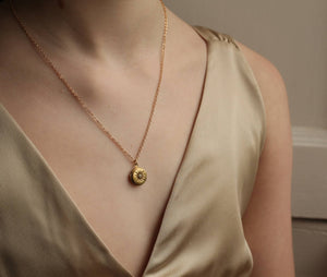 Tiny Compass Star Locket Necklace