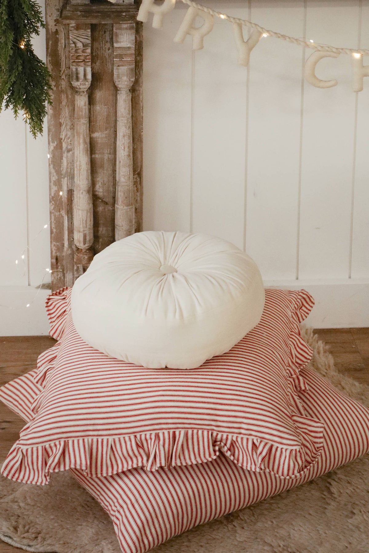 Red Ticking Pillow
