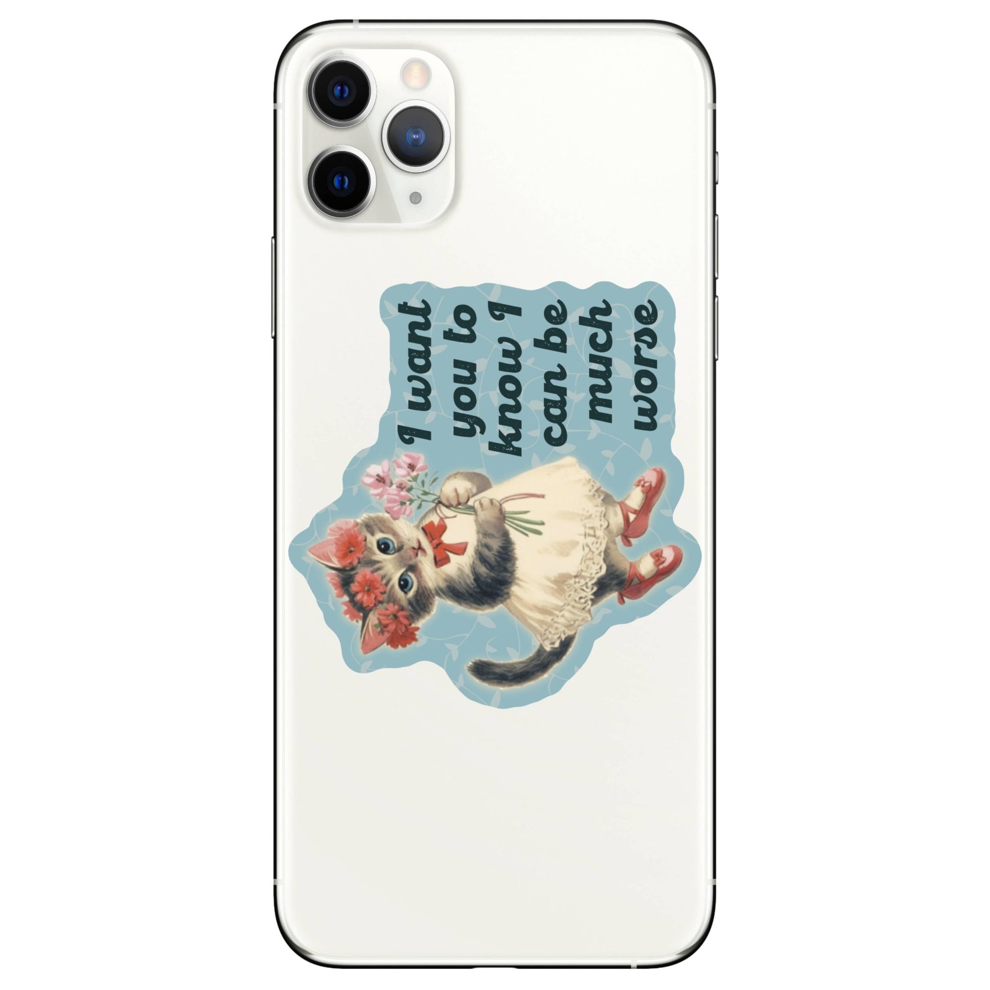 Feisty Kitty Cat Sarcastic Cute Vinyl Sticker - Box Turtle