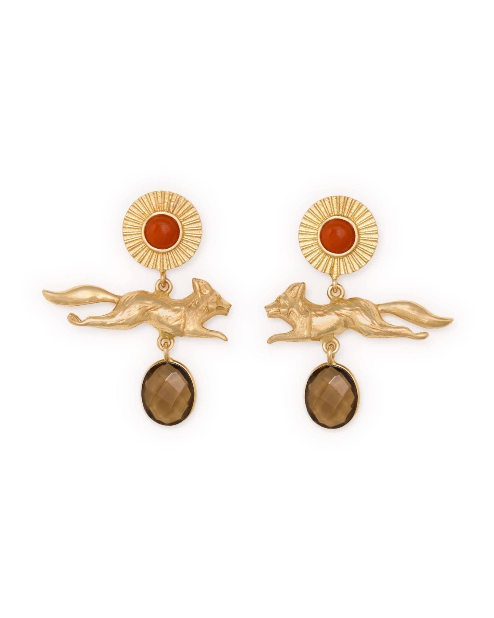 Felicity Fox Pendant Earrings - Box Turtle