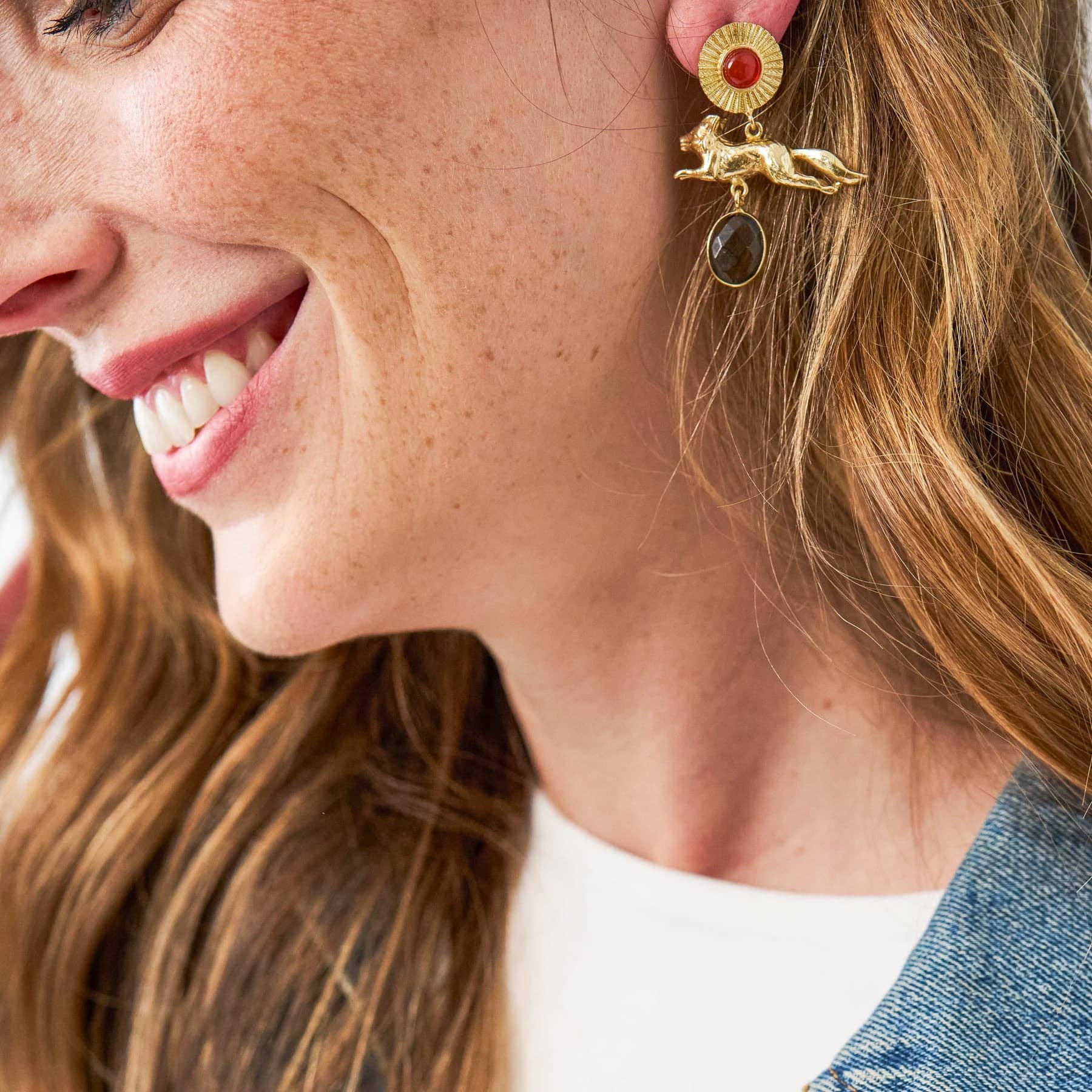 Felicity Fox Pendant Earrings - Box Turtle