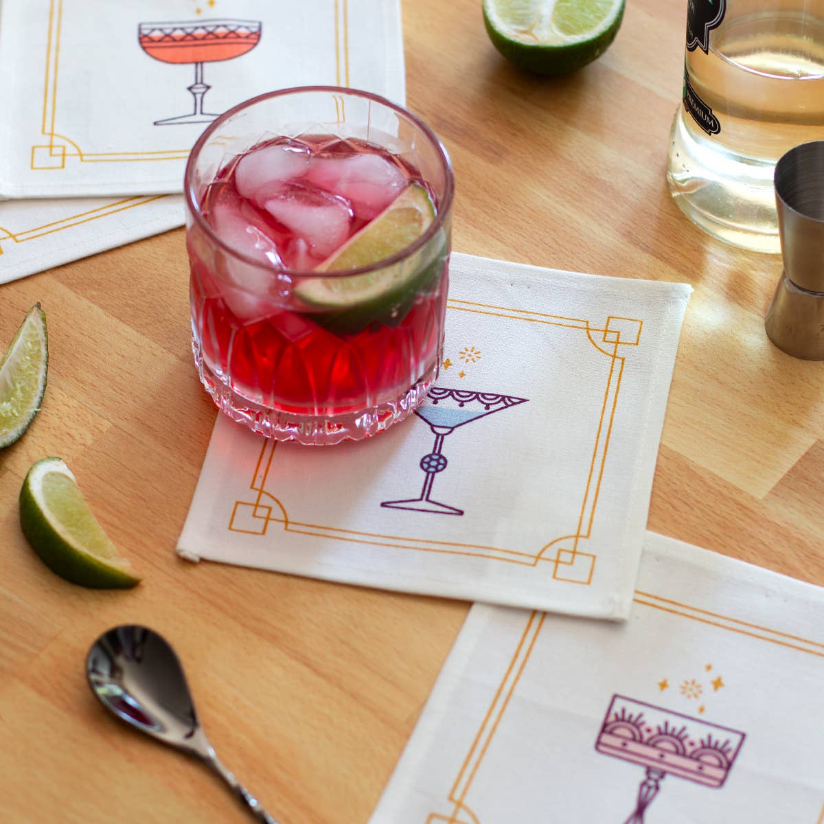 Festive Glassware Cocktail Napkin Set - Box Turtle