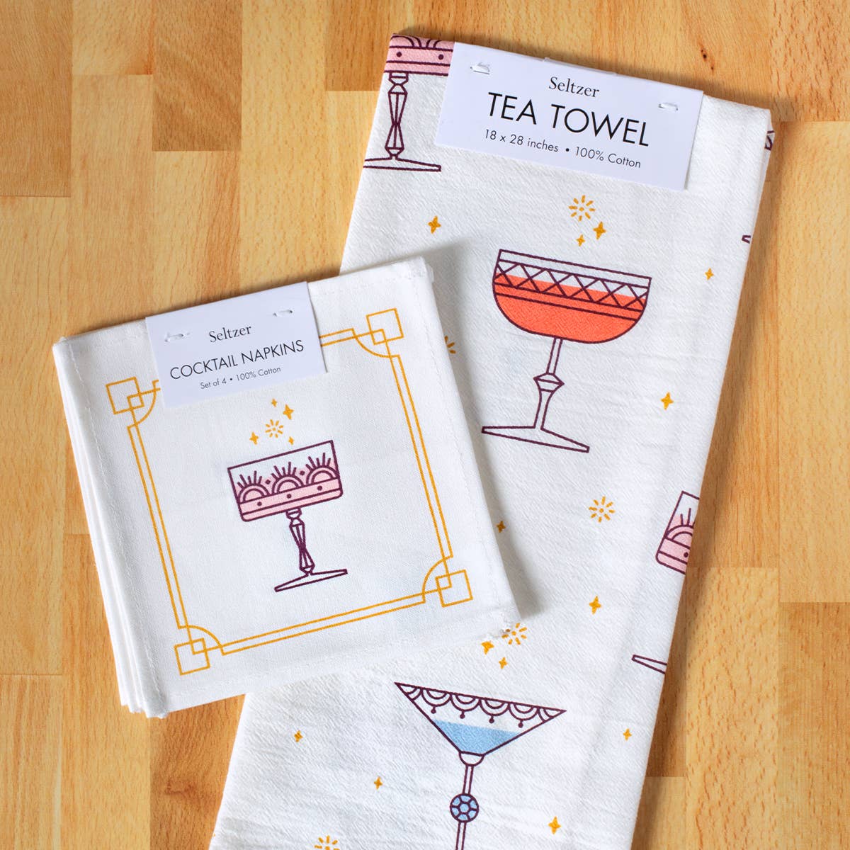 Festive Glassware Cocktail Napkin Set - Box Turtle