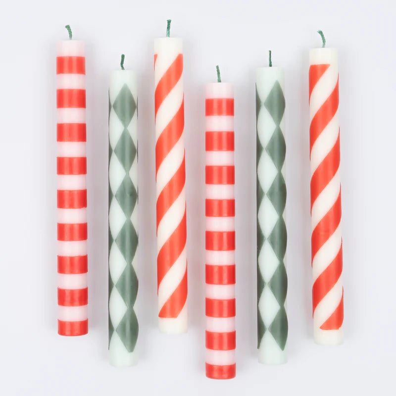 Festive Stripe Table Candles - Box Turtle