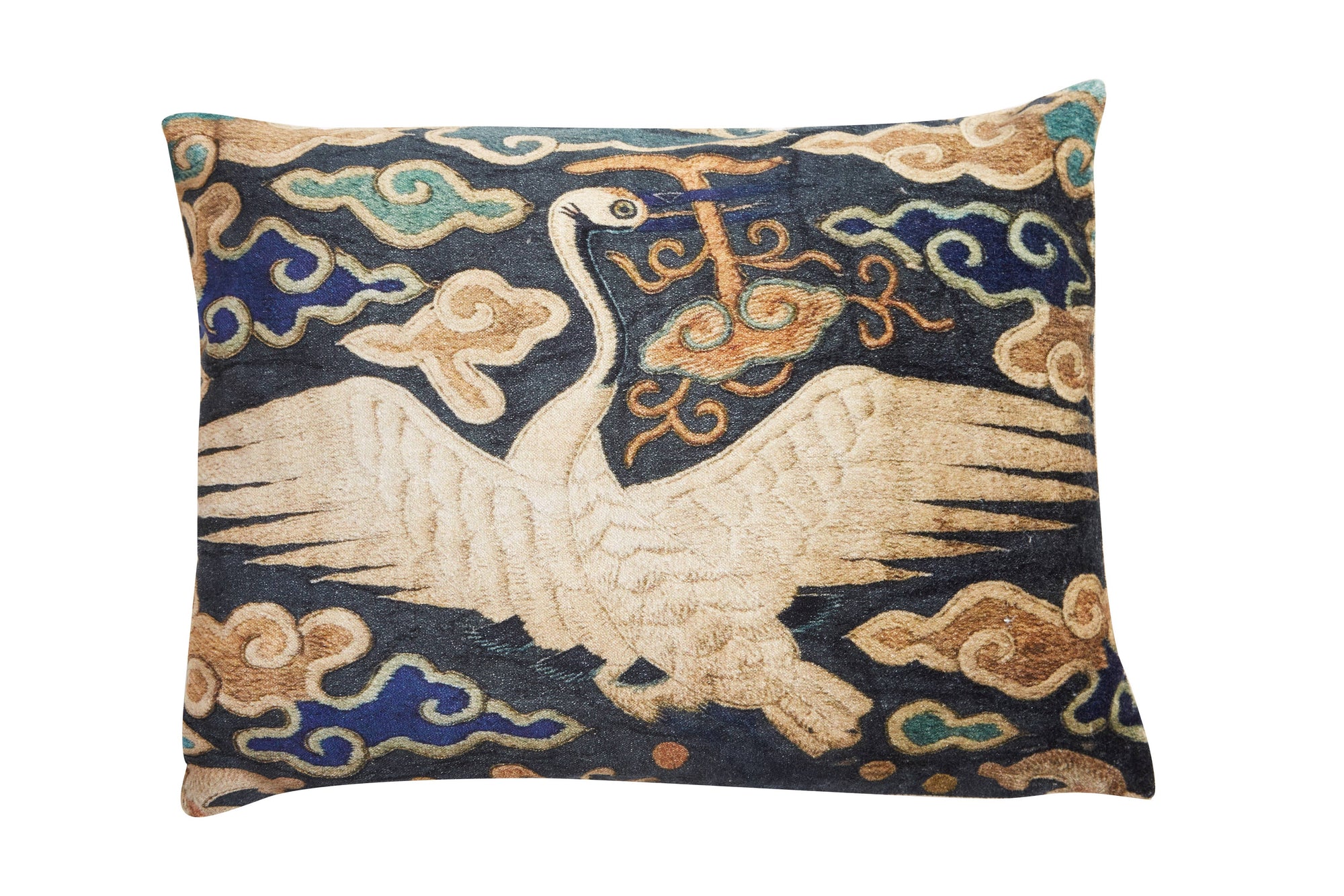 Rectangle Crane Velvet Pillow