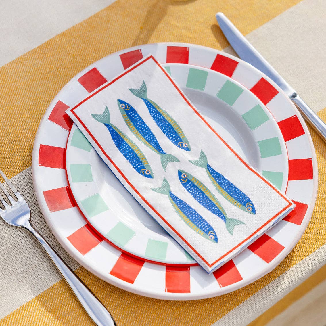 Fish Long Lunch Paper Napkins - Box Turtle