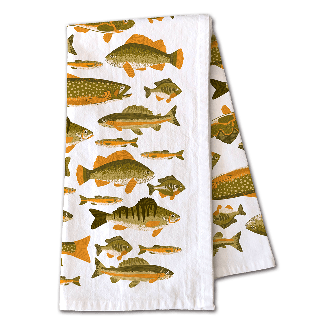 Fish Tea Towel - Coastal Fishing Kitchen Towel Decor - Box Turtle