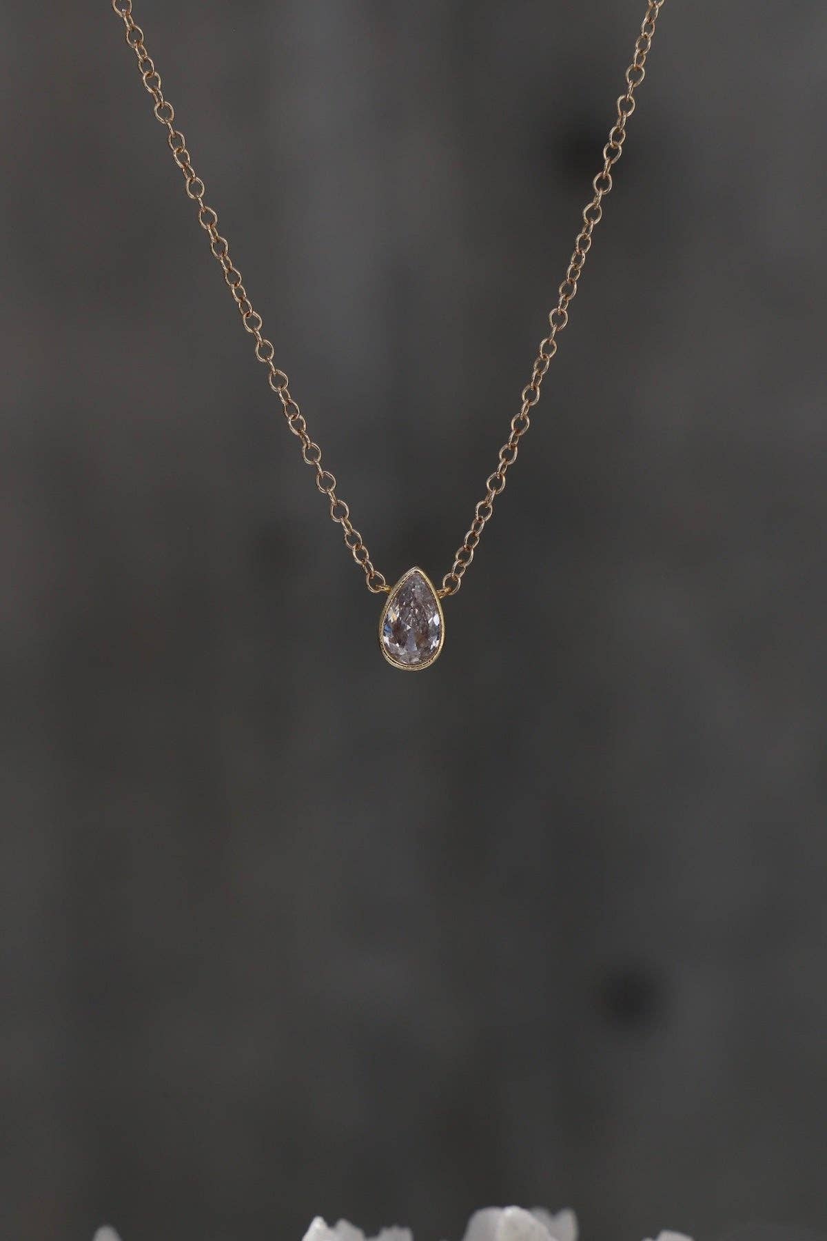 Floating Pear Necklace - Gold - Box Turtle