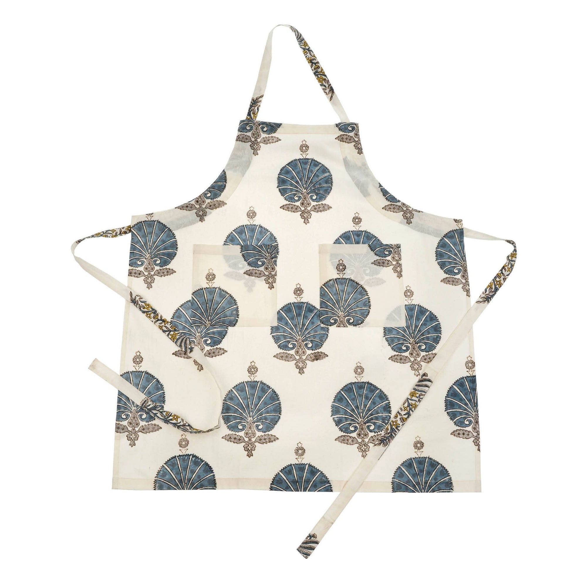 Flora Block Print Apron - Box Turtle