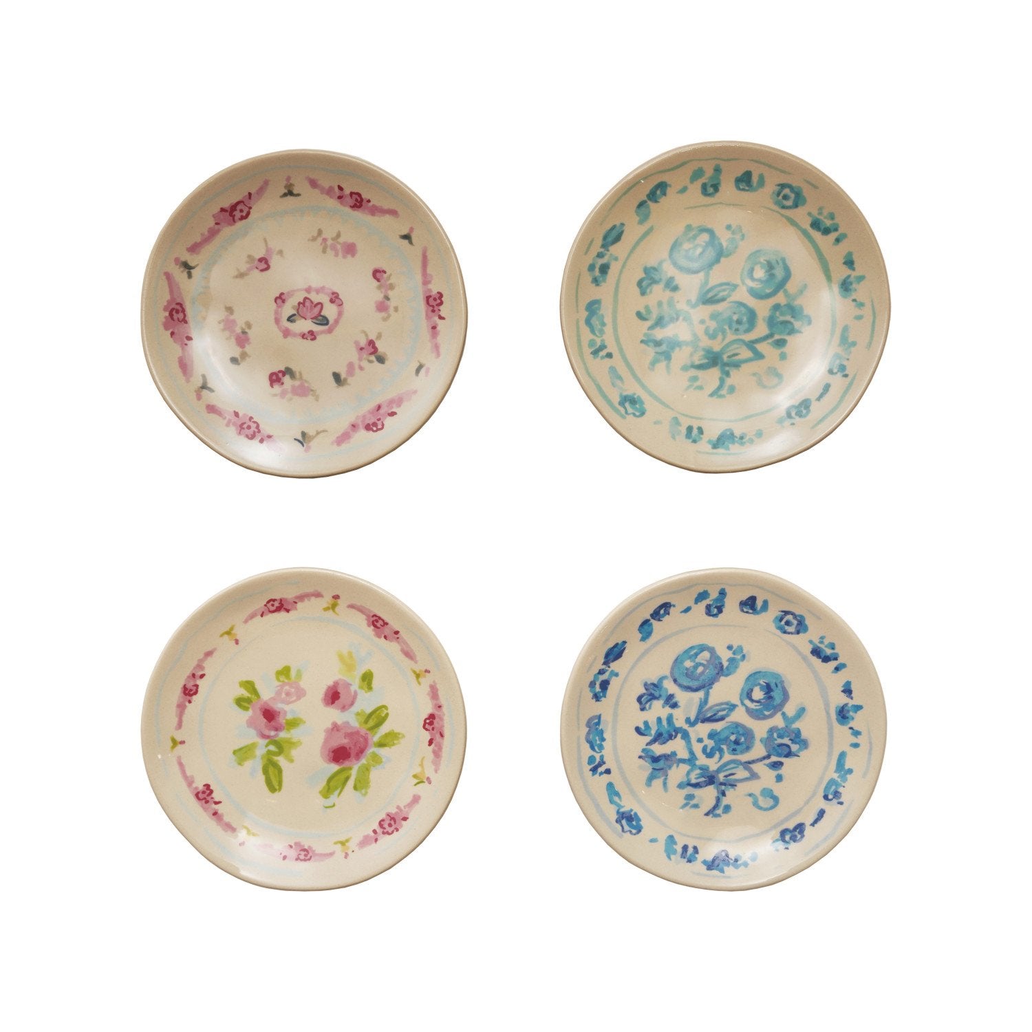 Floral Image Stoneware Plate - Box Turtle