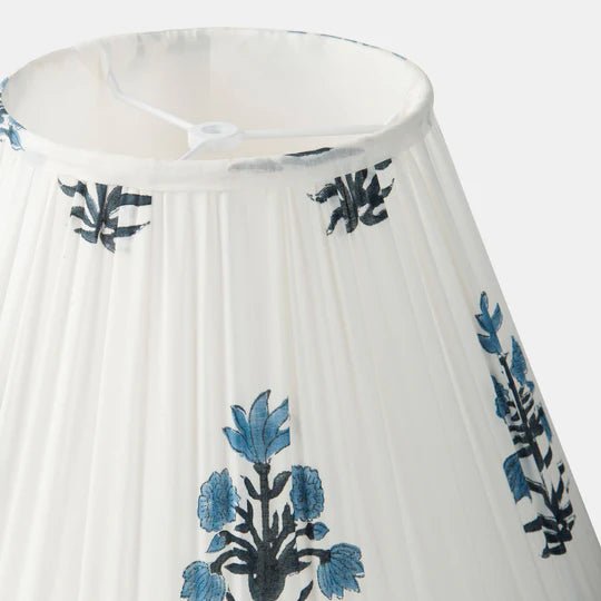 Floral Vines Table Lamp with Azure Blossom Lampshade - Box Turtle
