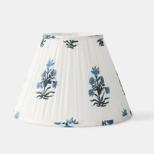 Floral Vines Table Lamp with Azure Blossom Lampshade - Box Turtle