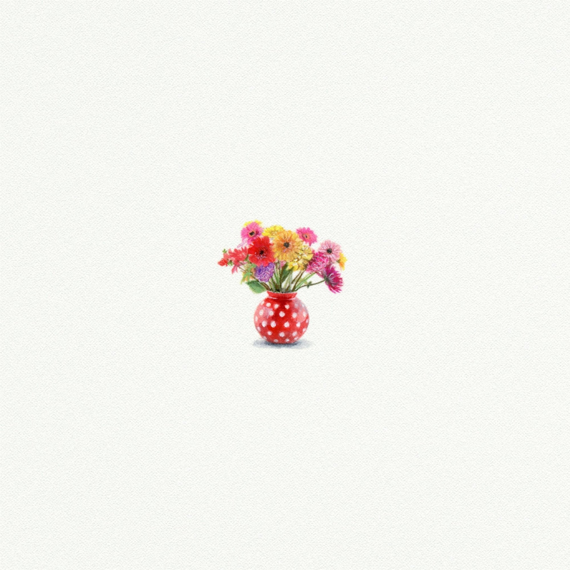 Flower Vase Miniature Watercolor Print - Box Turtle