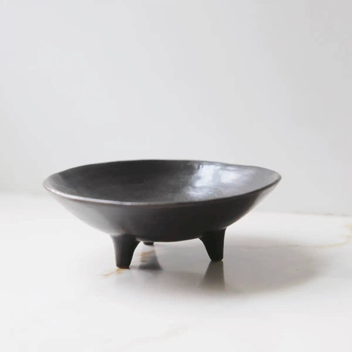 Footed Ceramic Display Bowl - Box Turtle