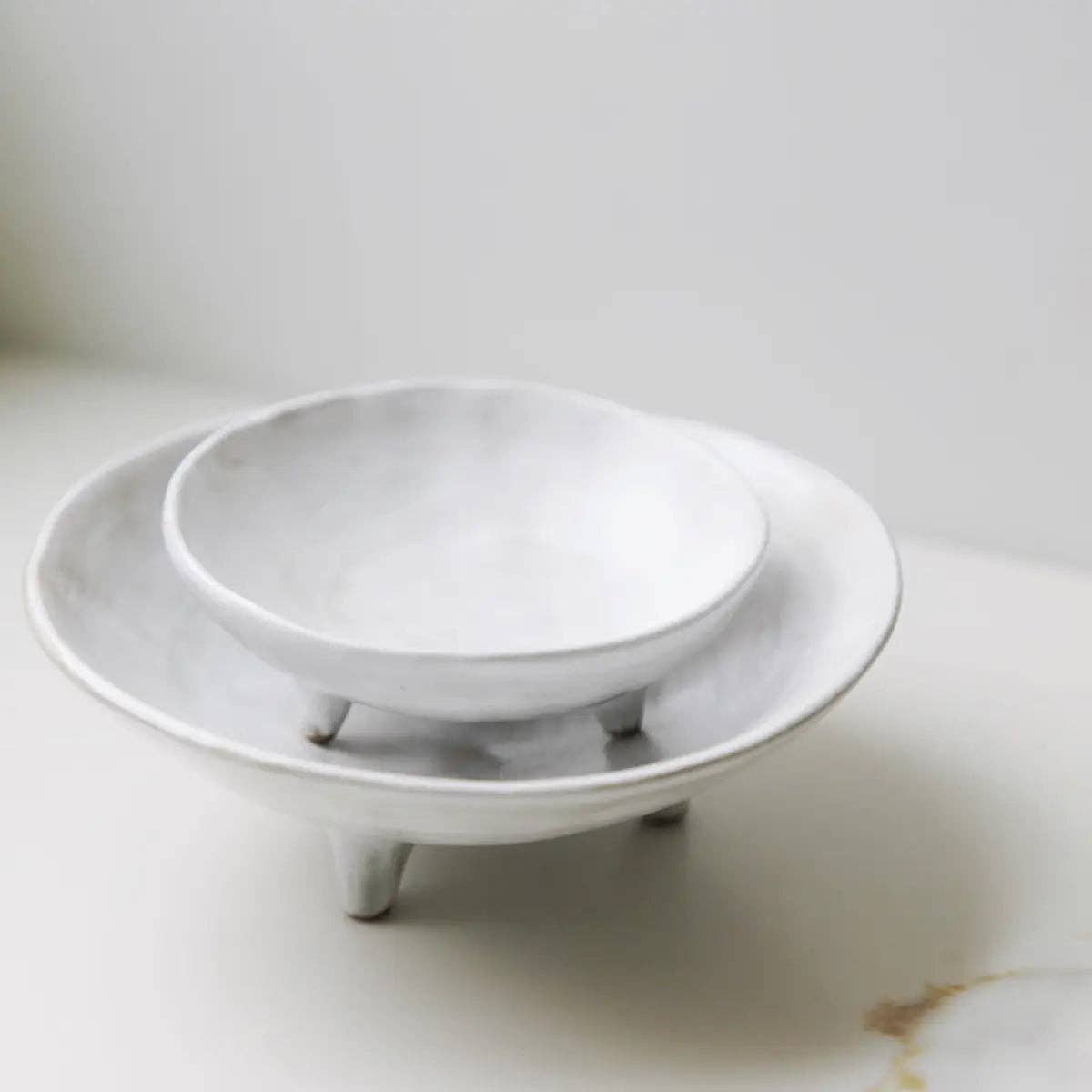 Footed Ceramic Display Bowl - Box Turtle