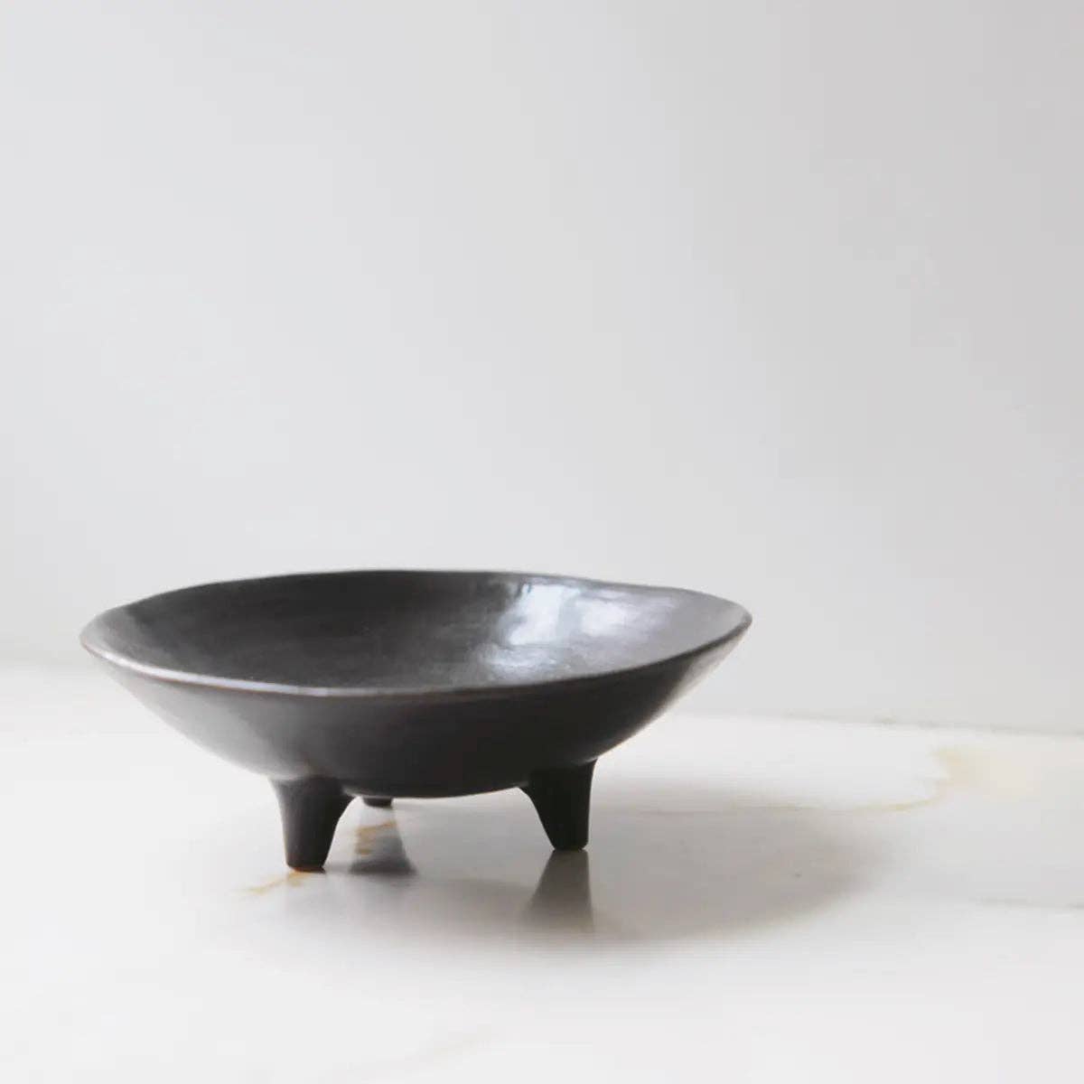 Footed Ceramic Display Bowl - Box Turtle