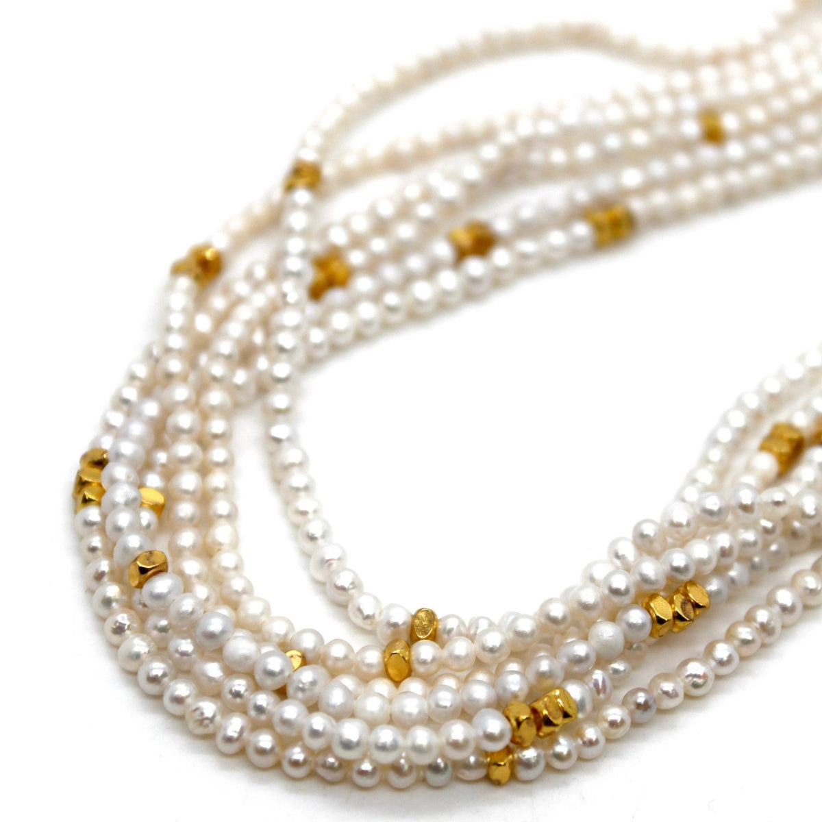 Freshwater Pearl and Gold Luxury Short Necklace - Box Turtle