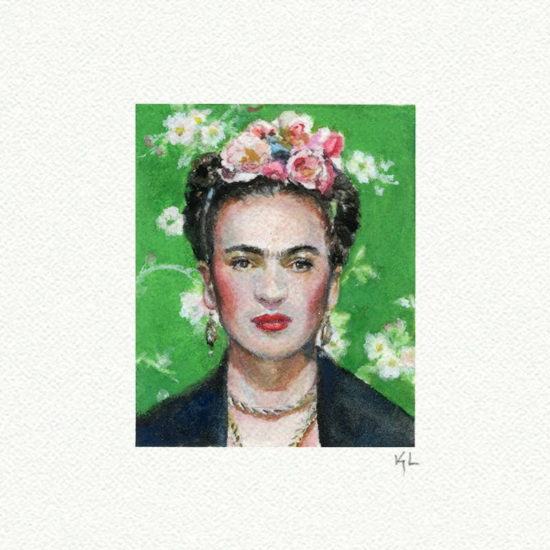 Frida Kahlo Miniature Watercolor Print - Box Turtle