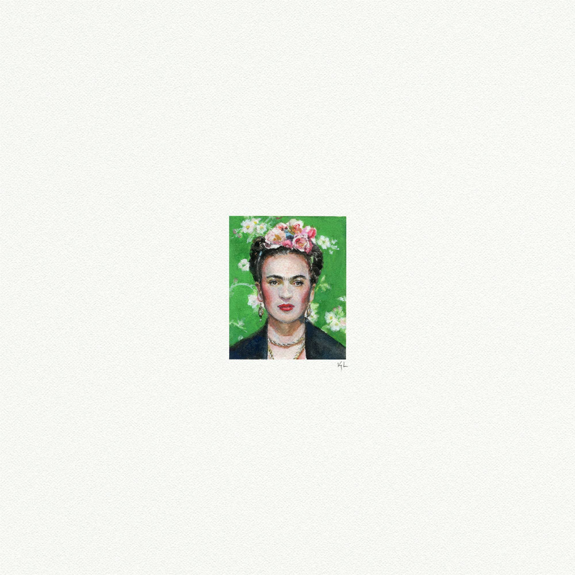 Frida Kahlo Miniature Watercolor Print - Box Turtle