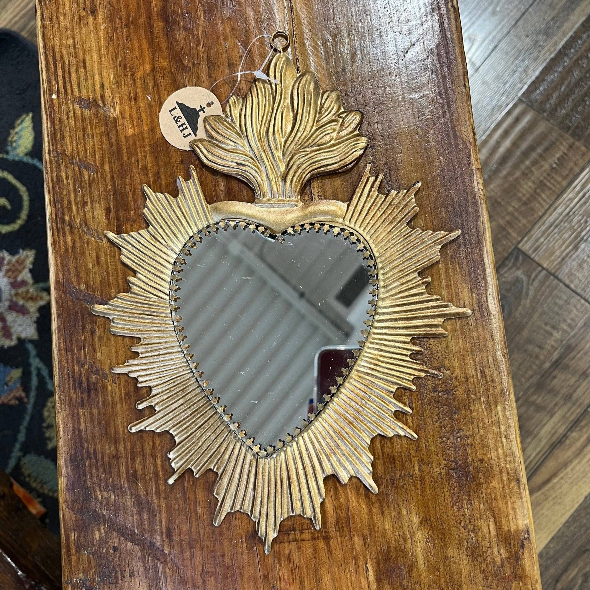 Front Mirror Rays Sacred Heart Mirror - Box Turtle