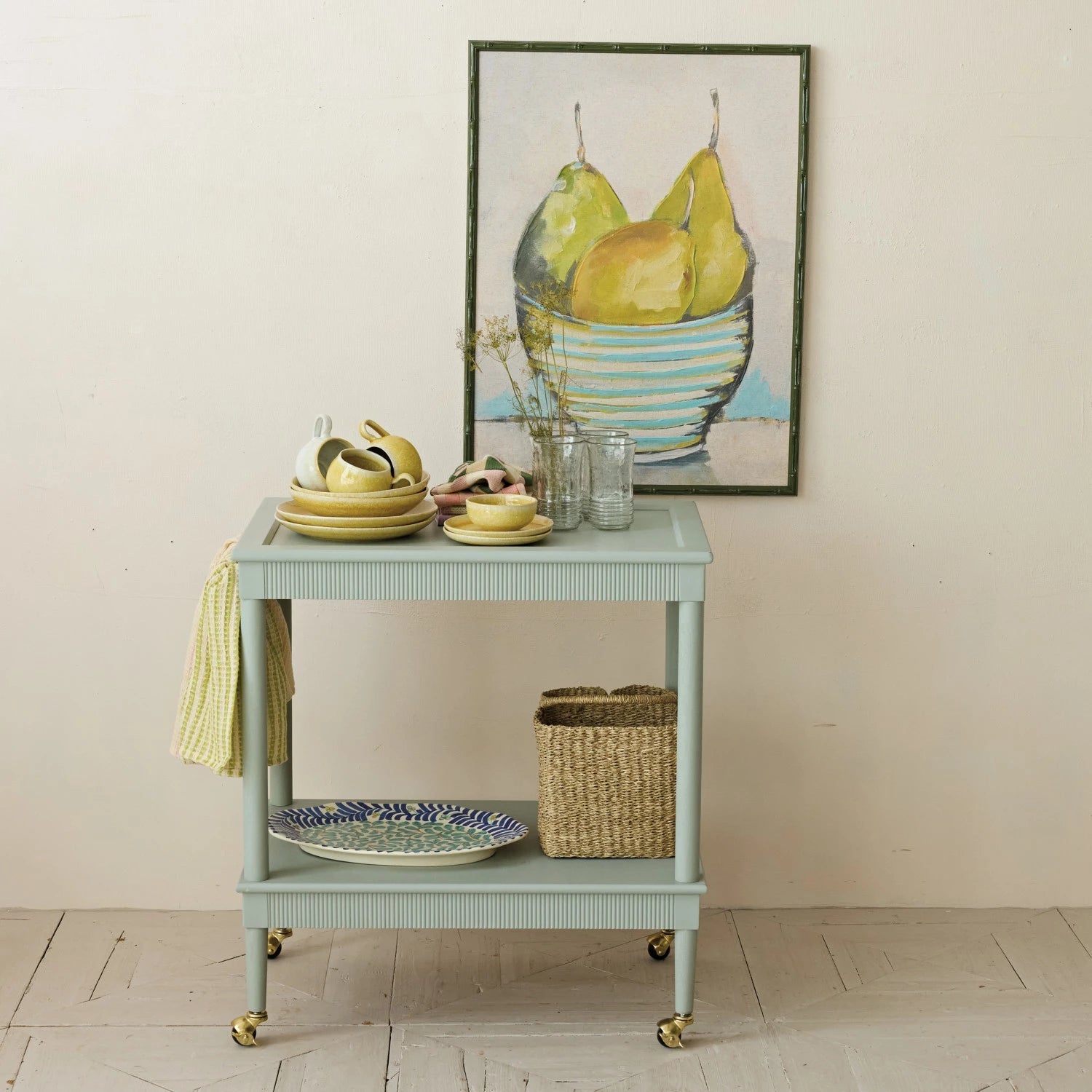 Fruit Bowl Bamboo Hand - Painted Canvas - Box Turtle