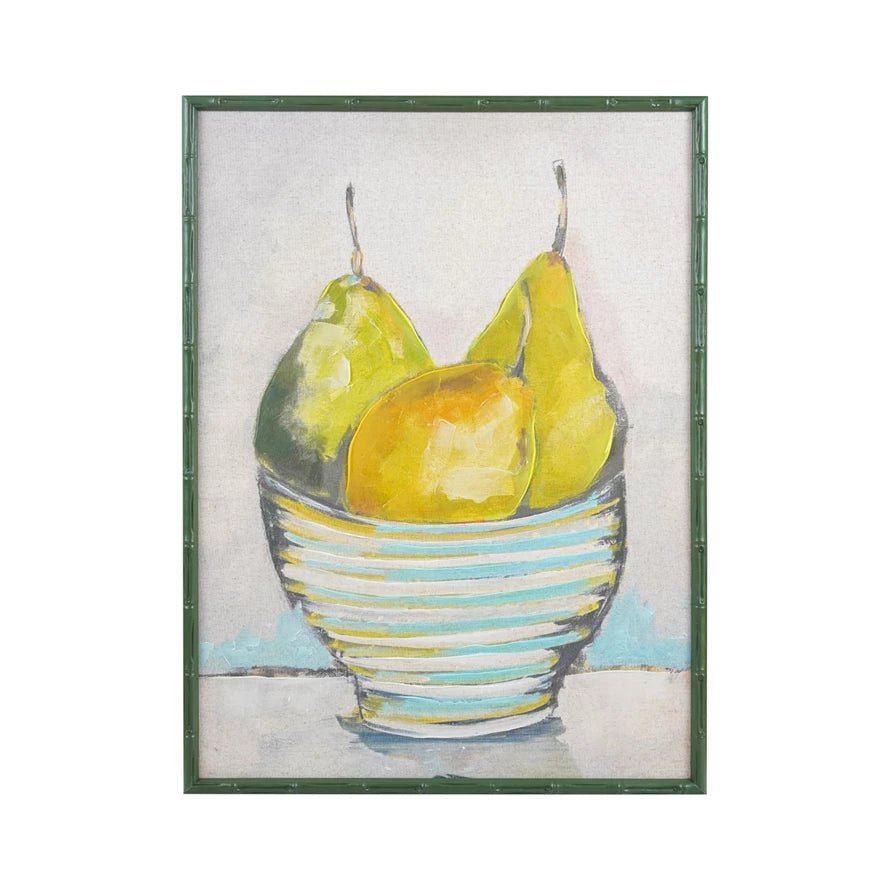 Fruit Bowl Bamboo Hand - Painted Canvas - Box Turtle