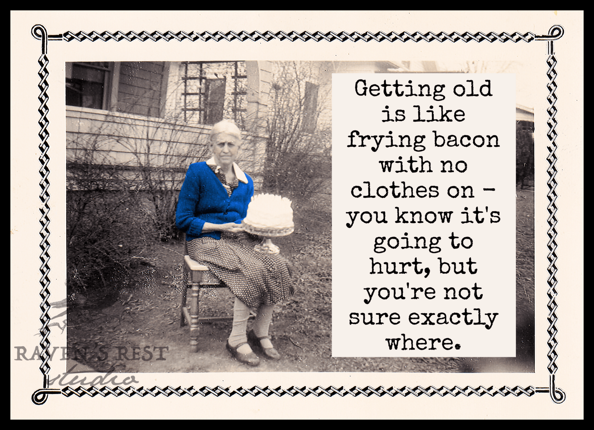 Frying Bacon With No Clothes On Card - Box Turtle