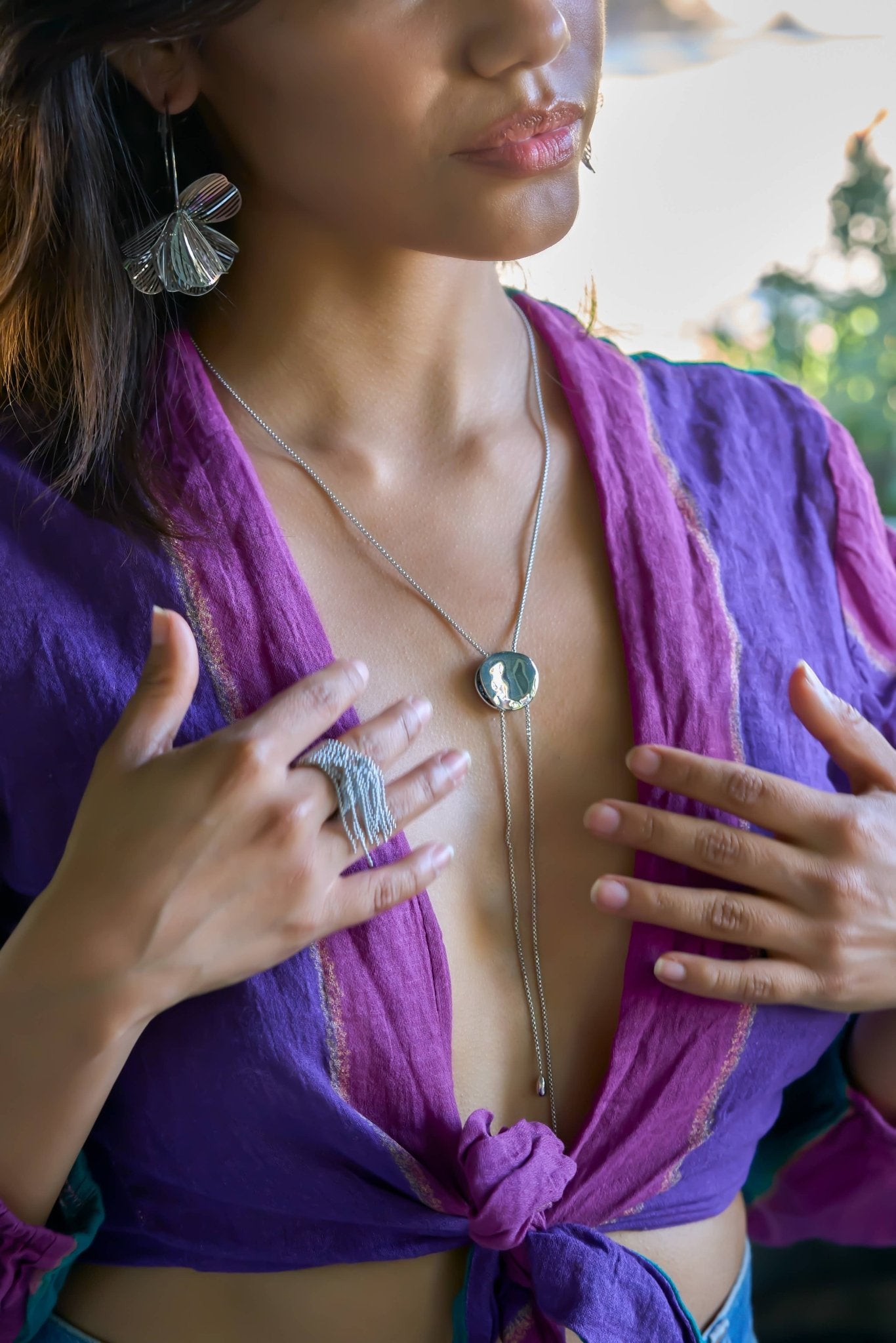 Full Circle Lariat Necklace - Box Turtle