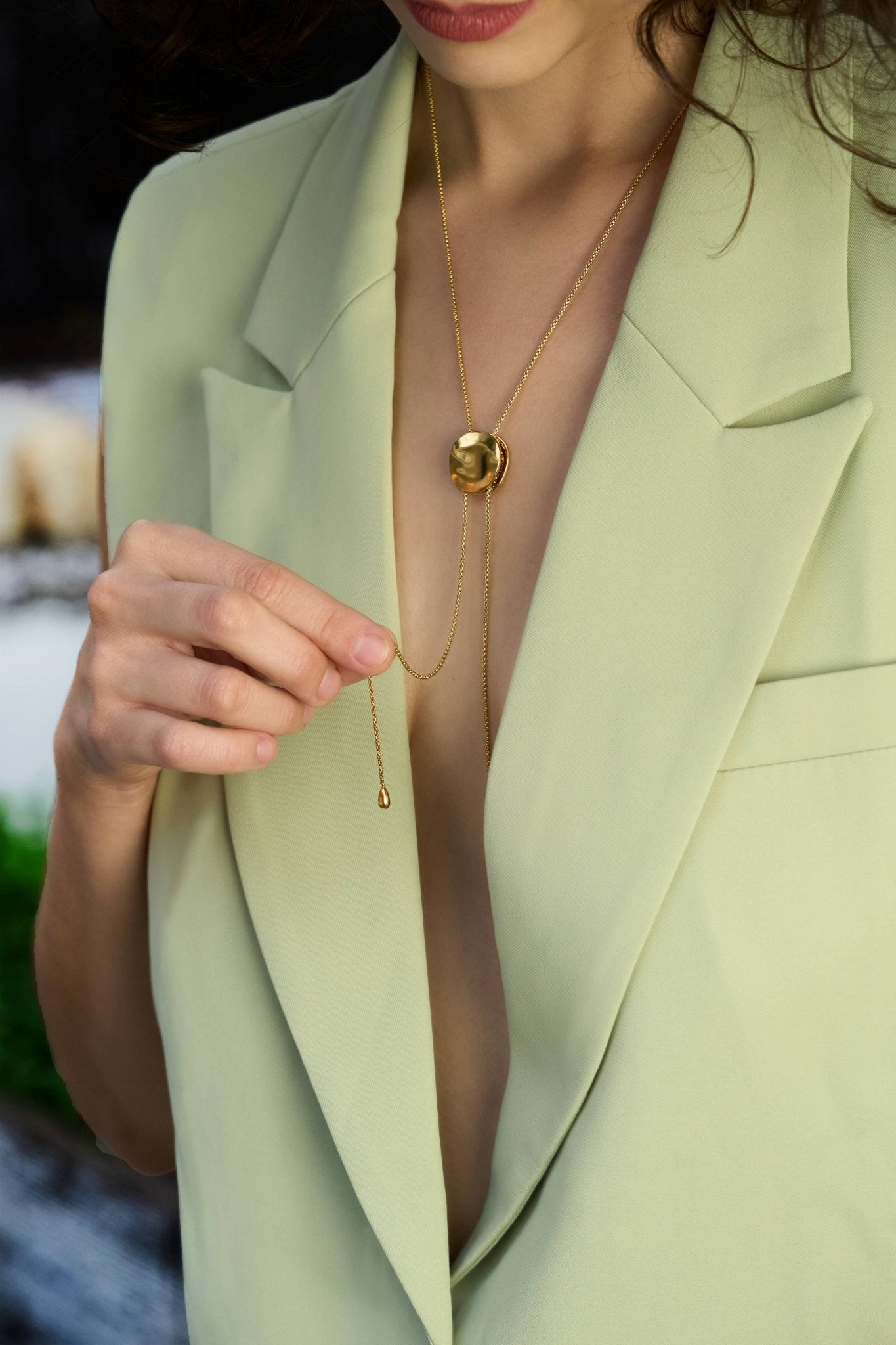 Full Circle Lariat Necklace - Box Turtle
