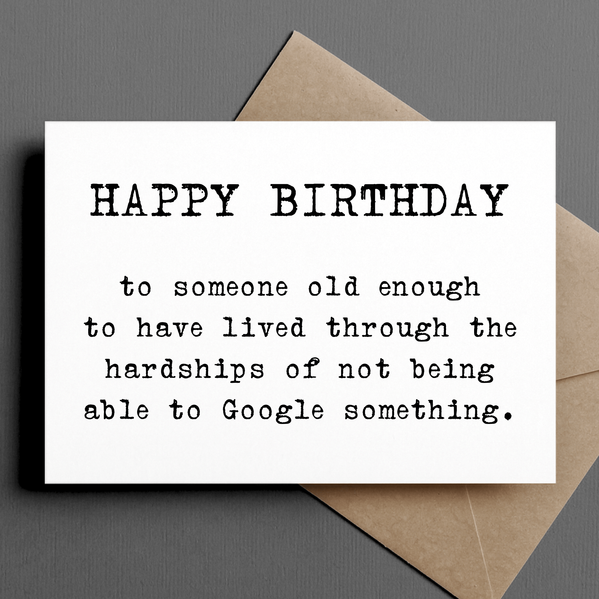 Funny Birthday Card - Hardships Google Something - Box Turtle