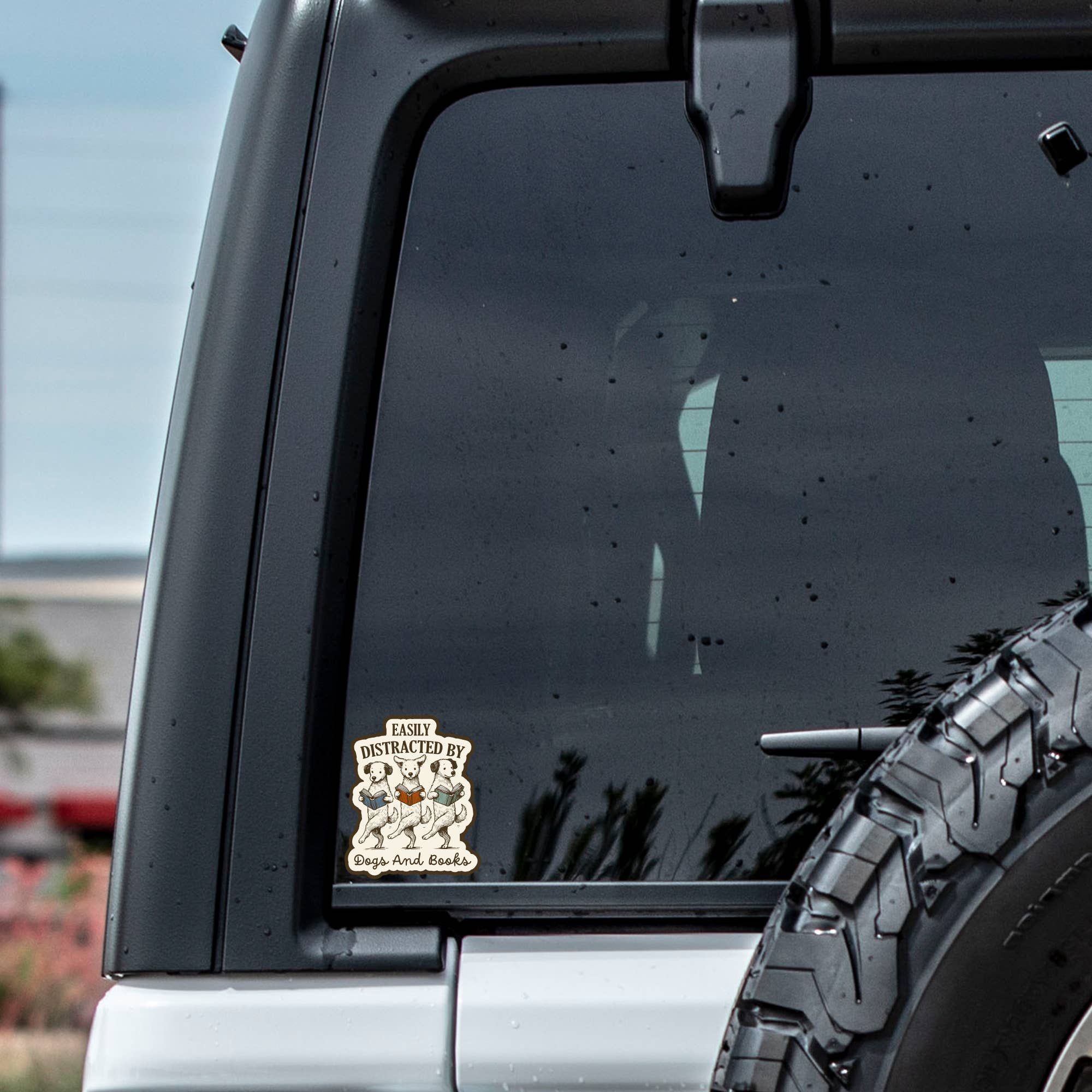 Funny Cute Dog Puppy Book Reading Vinyl Sticker - Box Turtle