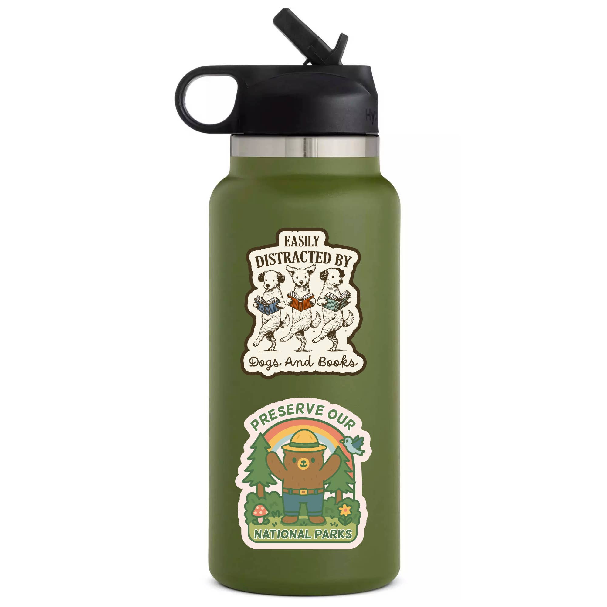 Funny Cute Dog Puppy Book Reading Vinyl Sticker - Box Turtle