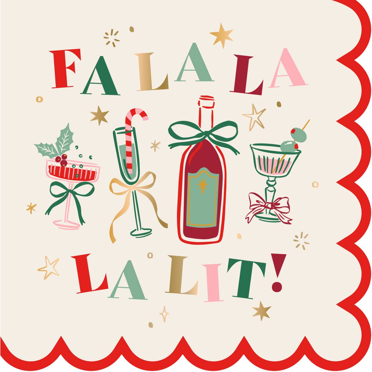 Funny Fa La La Cocktail Napkins - Box Turtle