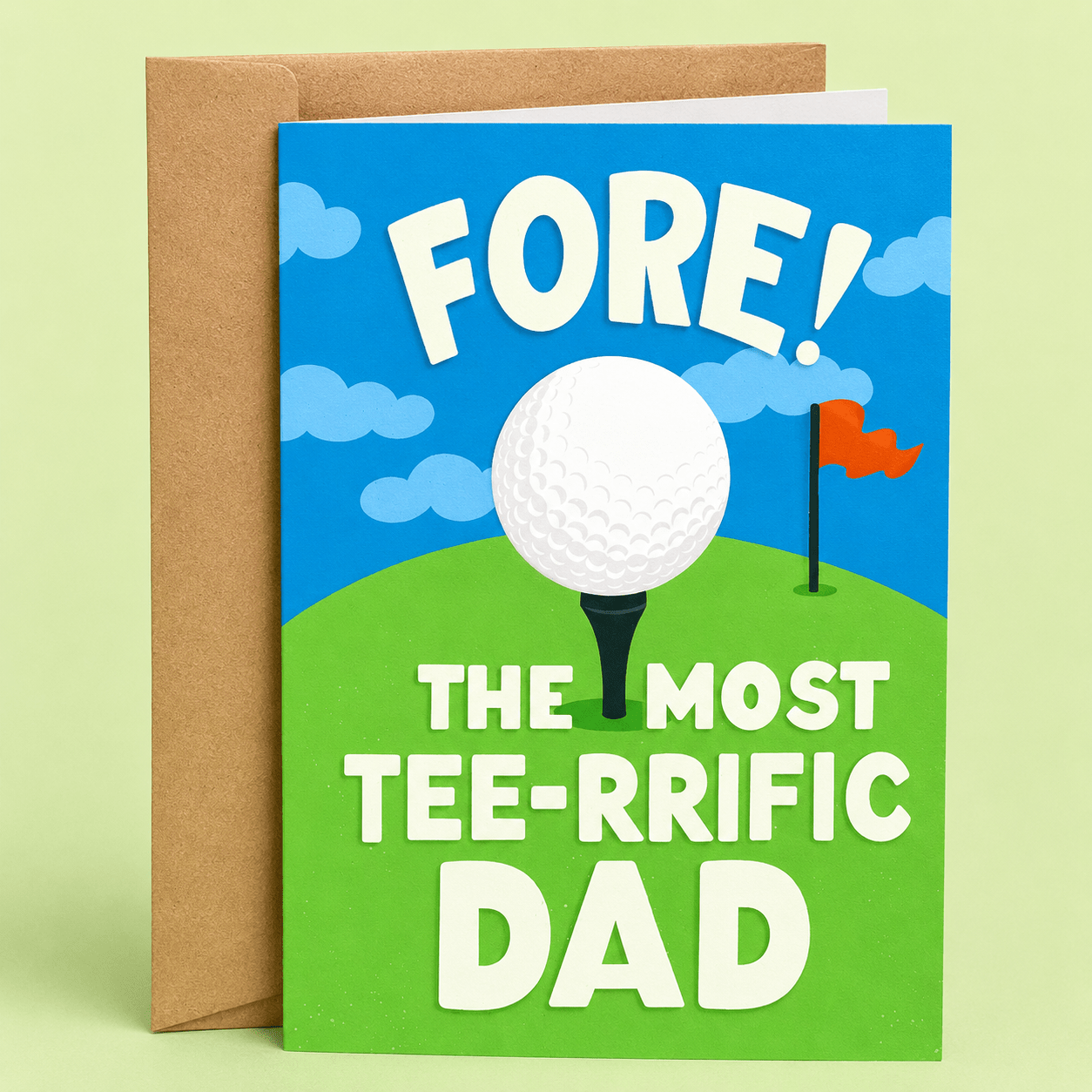 Funny Father’s Day Card - Fore The Most Tee - rrific - Box Turtle