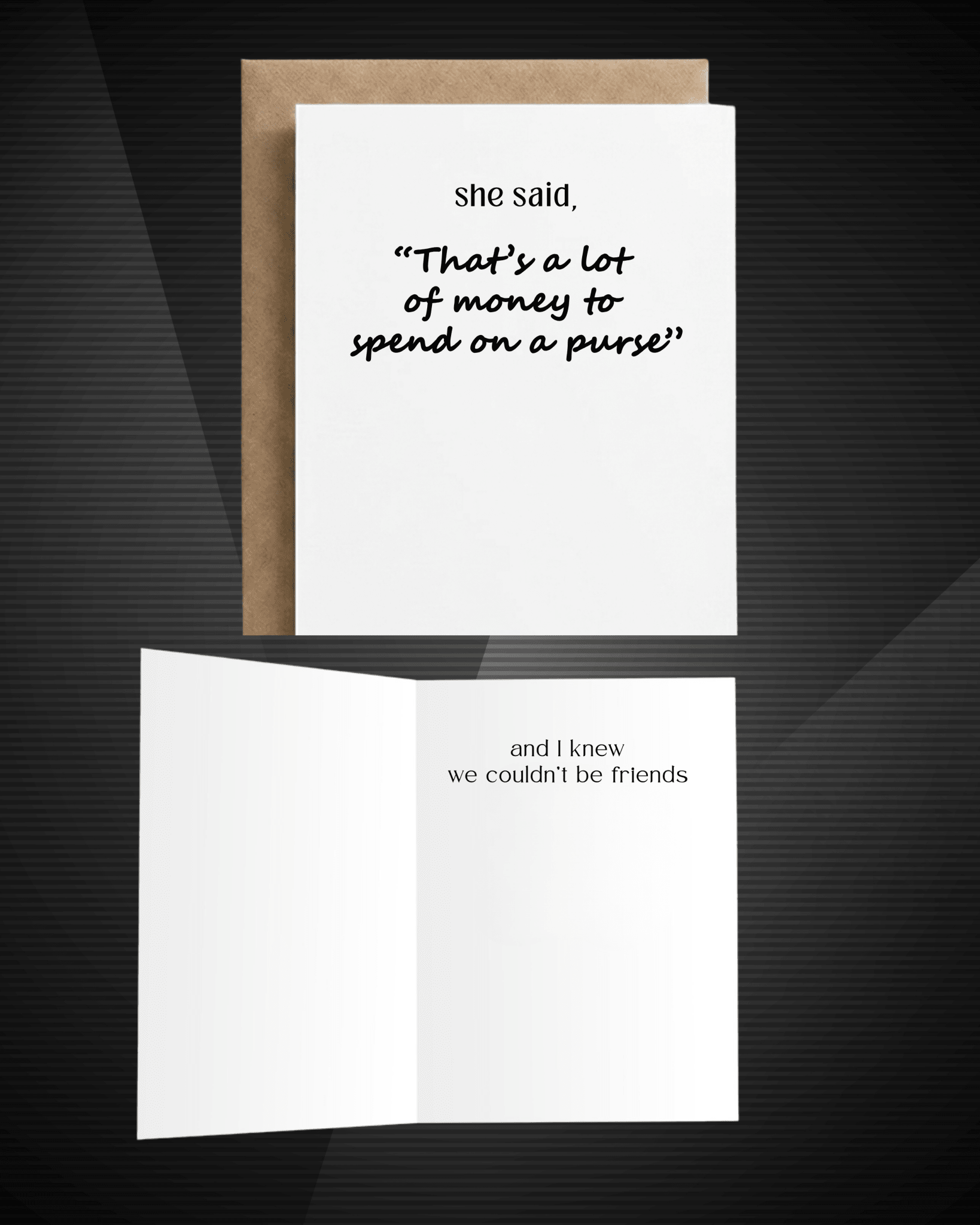 Funny Friendship Greeting Card | A Lot to Spend on a Purse - Box Turtle