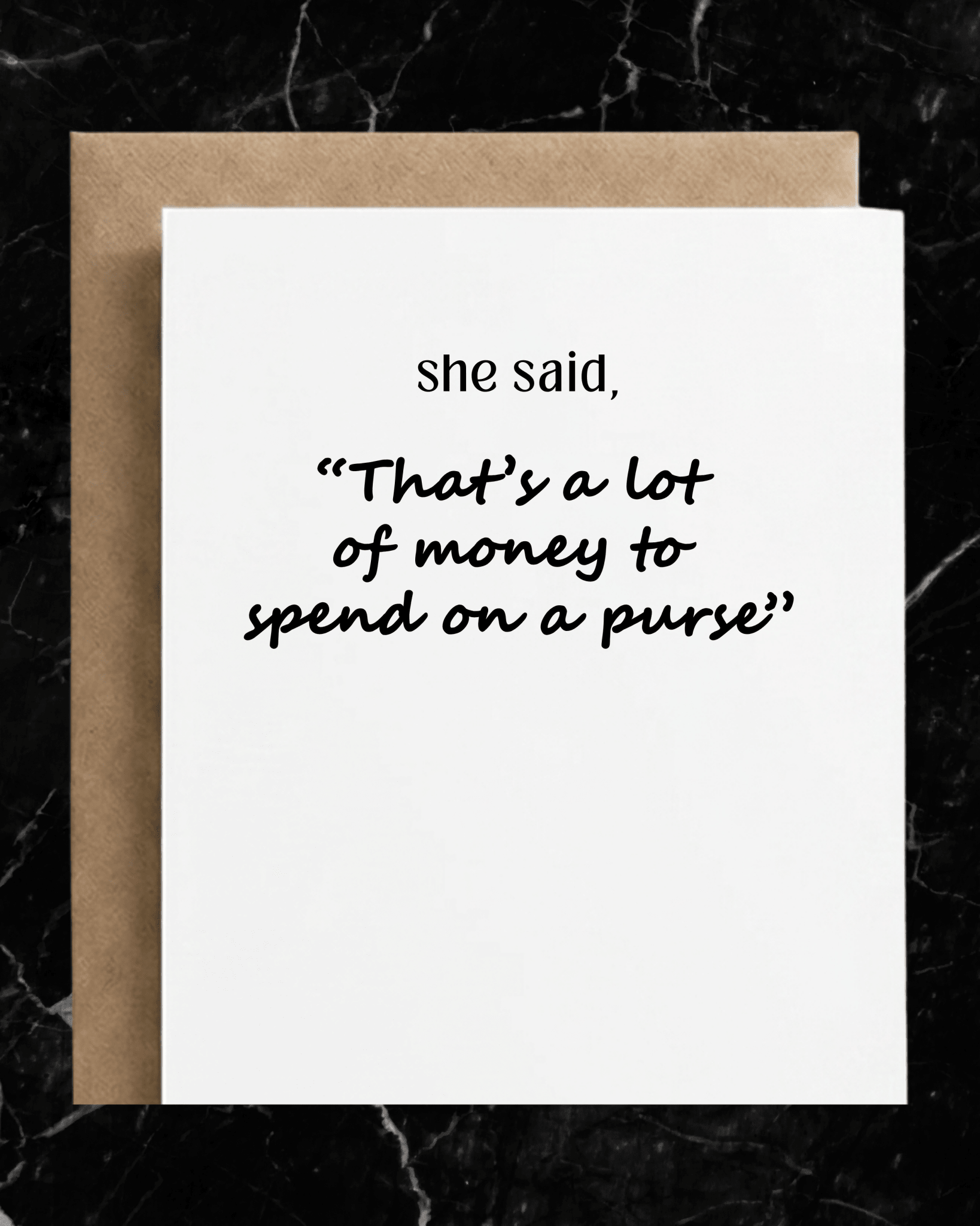 Funny Friendship Greeting Card | A Lot to Spend on a Purse - Box Turtle