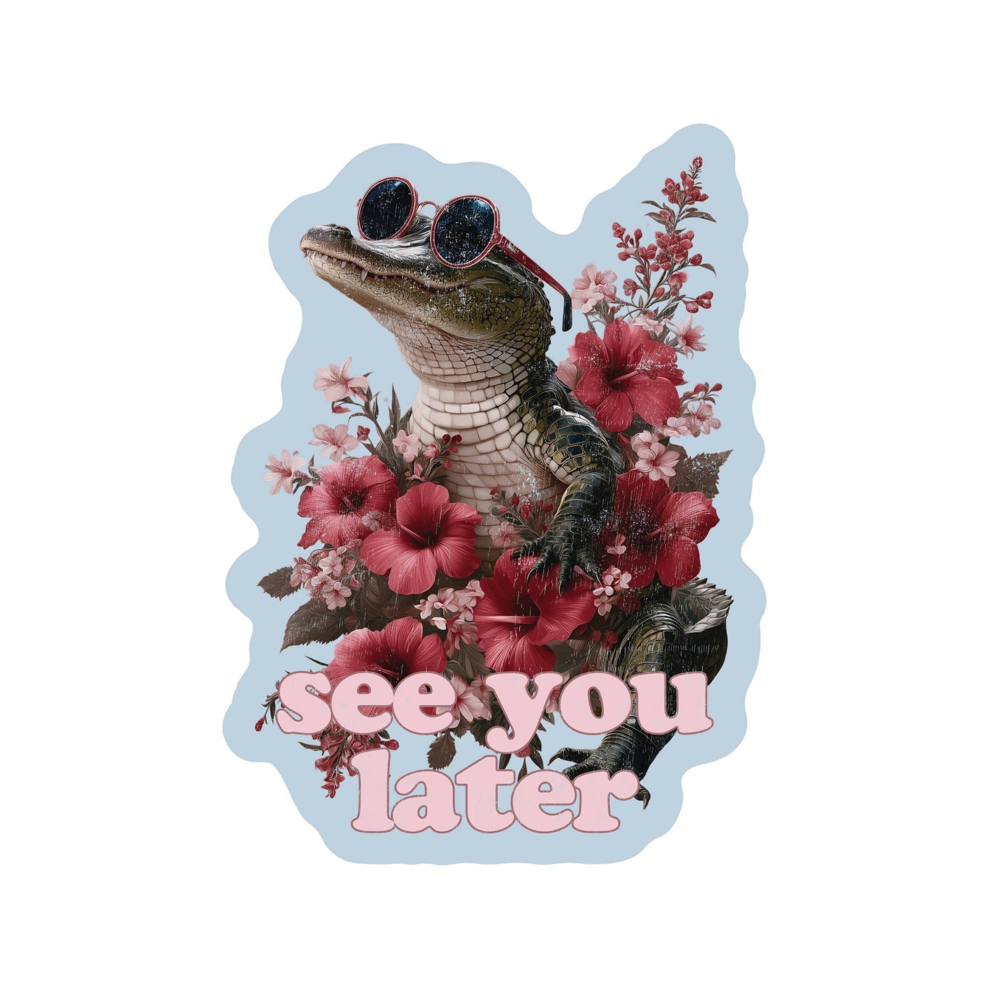 Funny Gator Flower Sarcastic Vinyl Sticker - Box Turtle