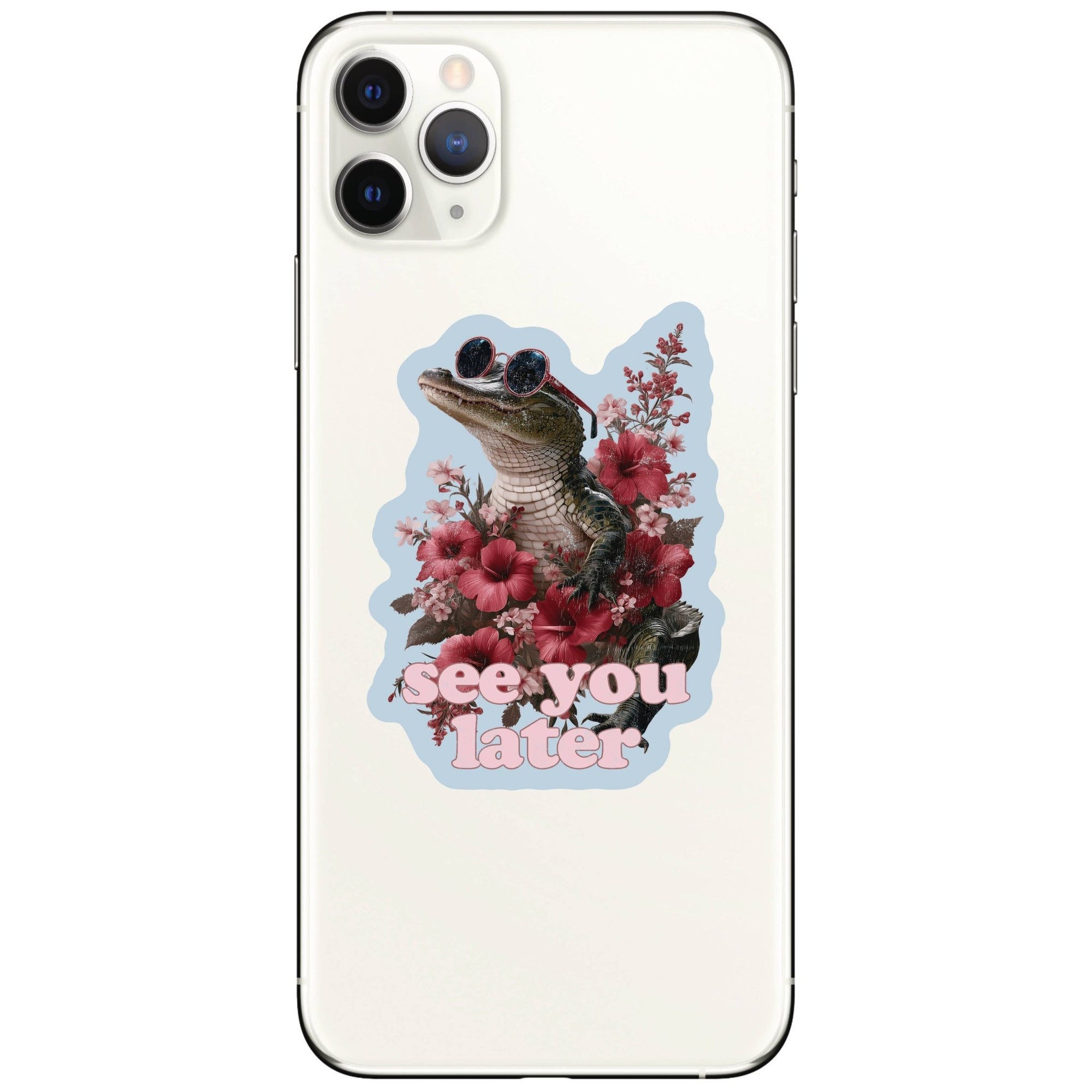 Funny Gator Flower Sarcastic Vinyl Sticker - Box Turtle
