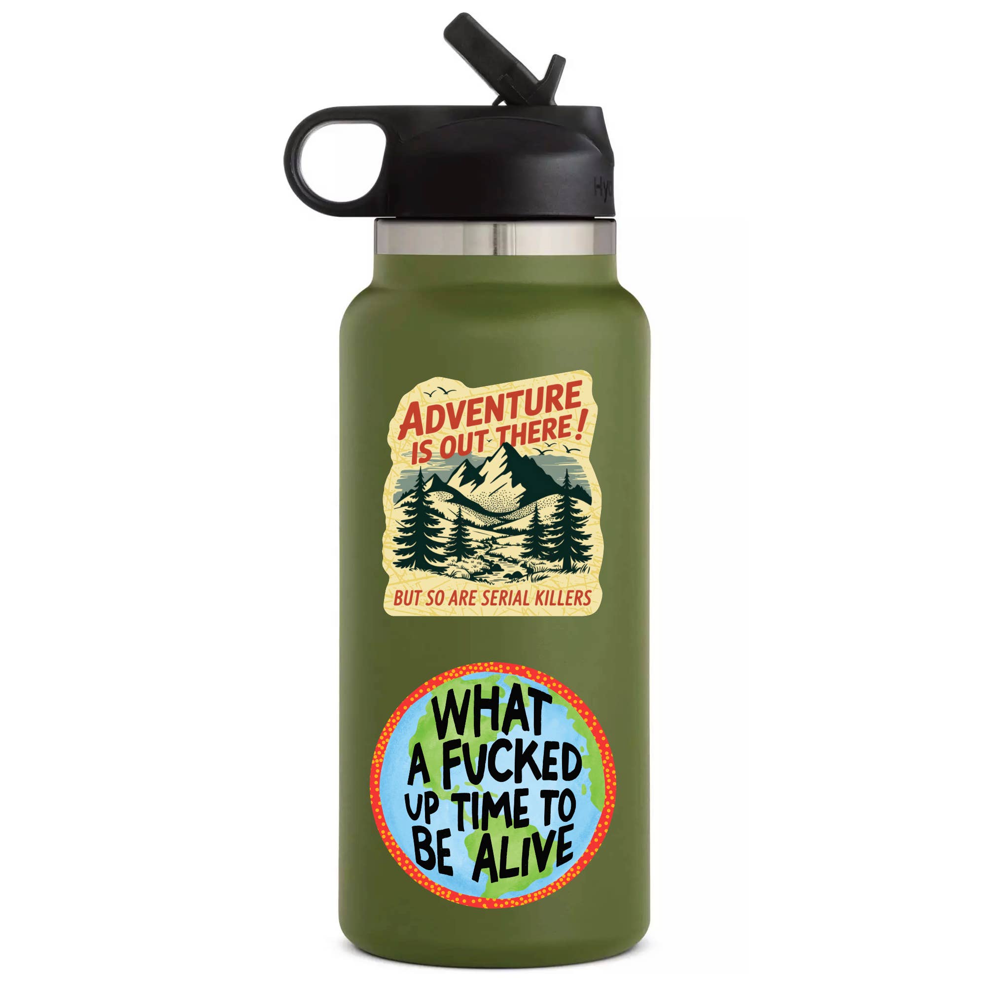 Funny Outdoors Hiking Vinyl Sticker - Box Turtle