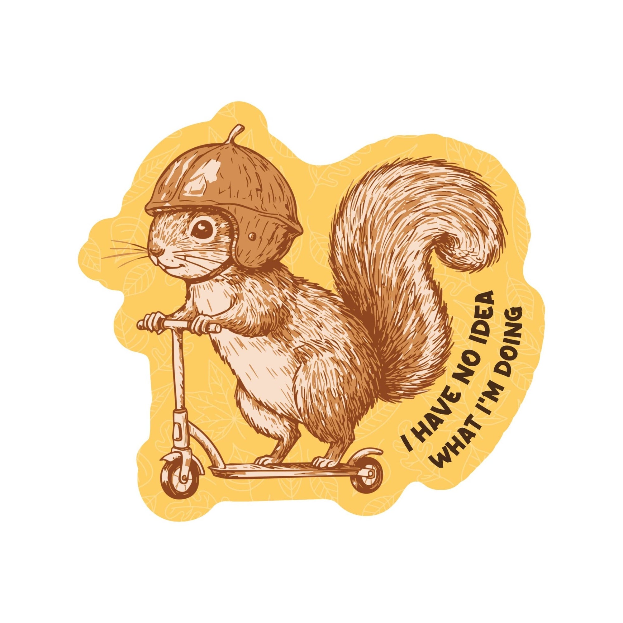 Funny Squirrel No Idea Scooter Vinyl Sticker - Box Turtle