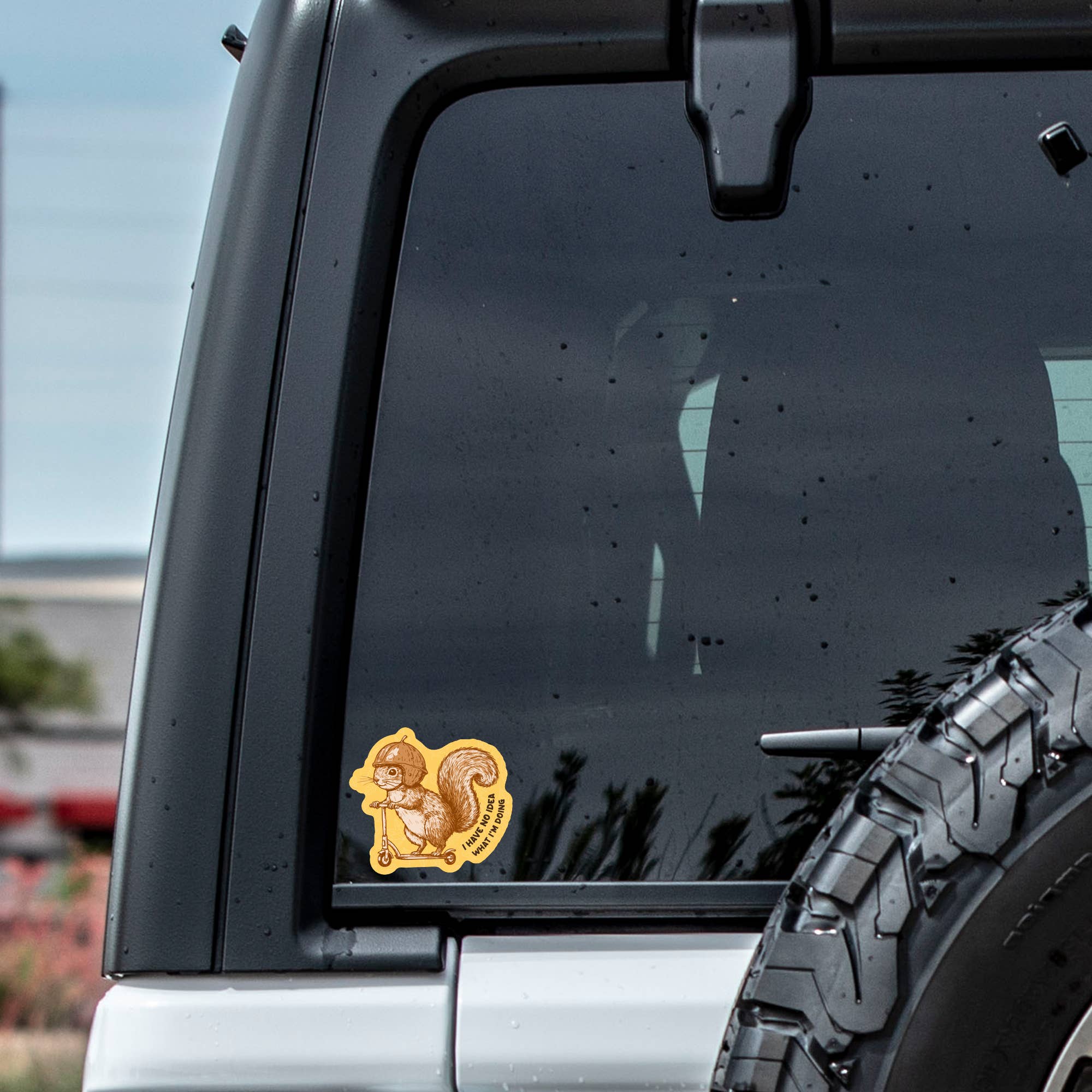 Funny Squirrel No Idea Scooter Vinyl Sticker - Box Turtle