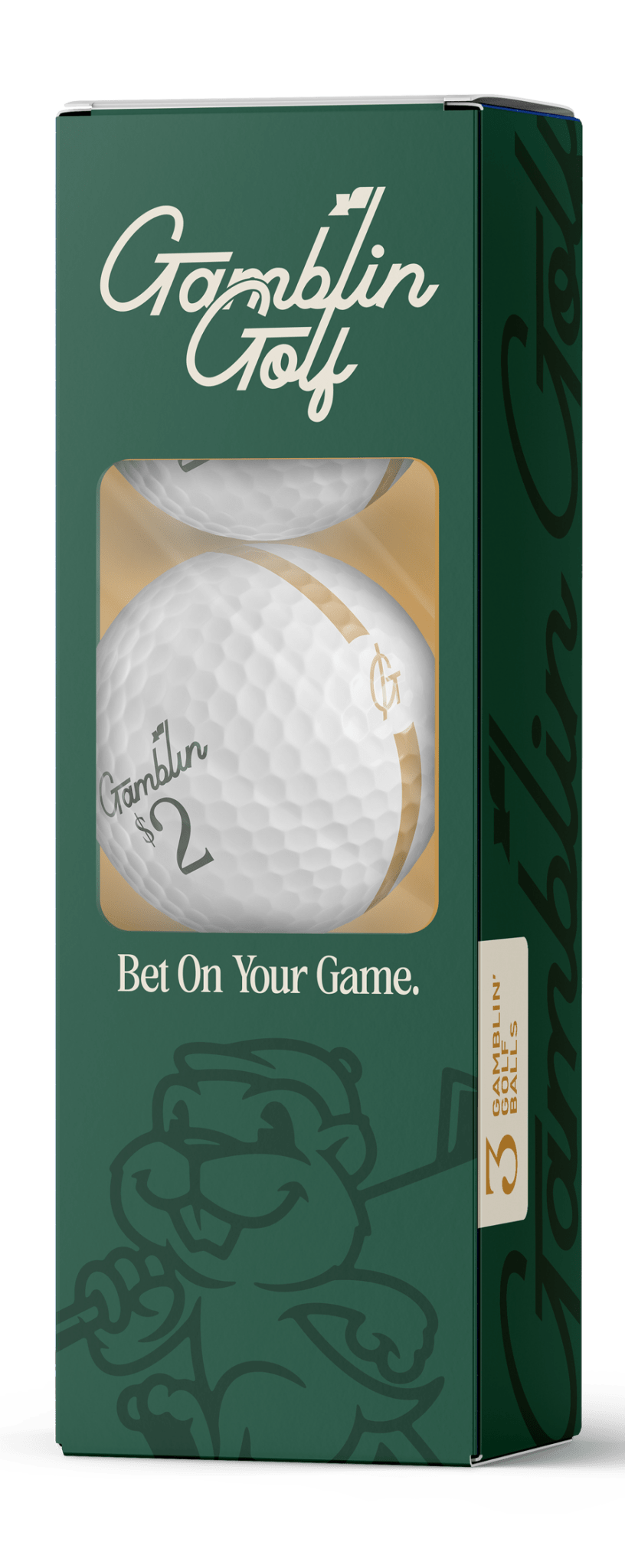 Gamblin' Golf Single Sleeve 3 Balls - Box Turtle