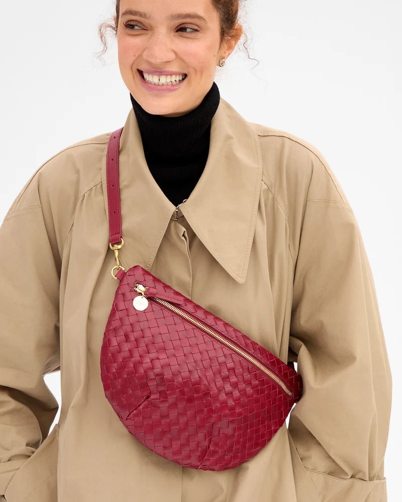 Garnet Diagonal Woven Grande Fanny - Box Turtle