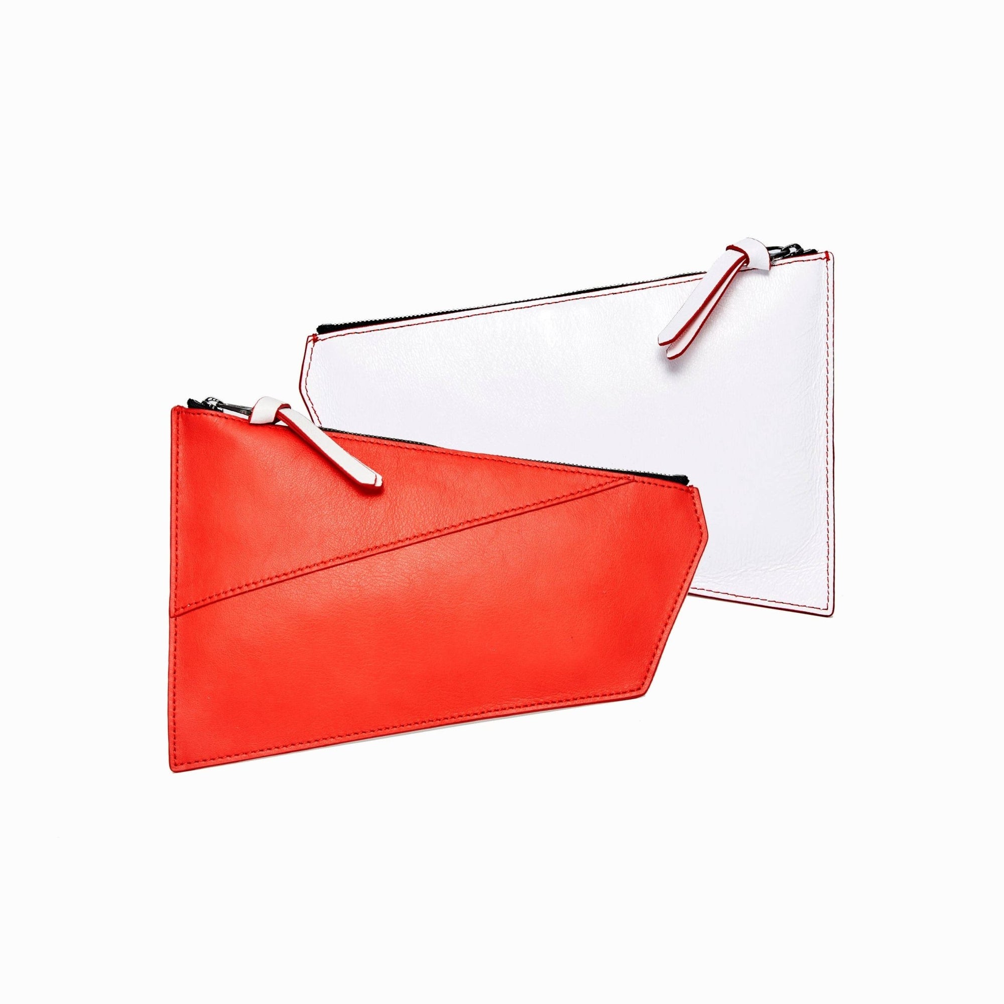 Geometric Pouch - Red + White - Box Turtle
