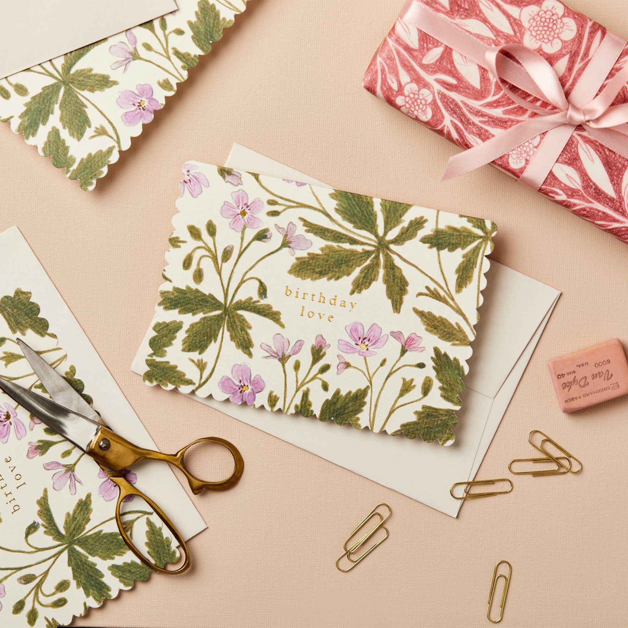 Geranium Birthday Love Card - Box Turtle