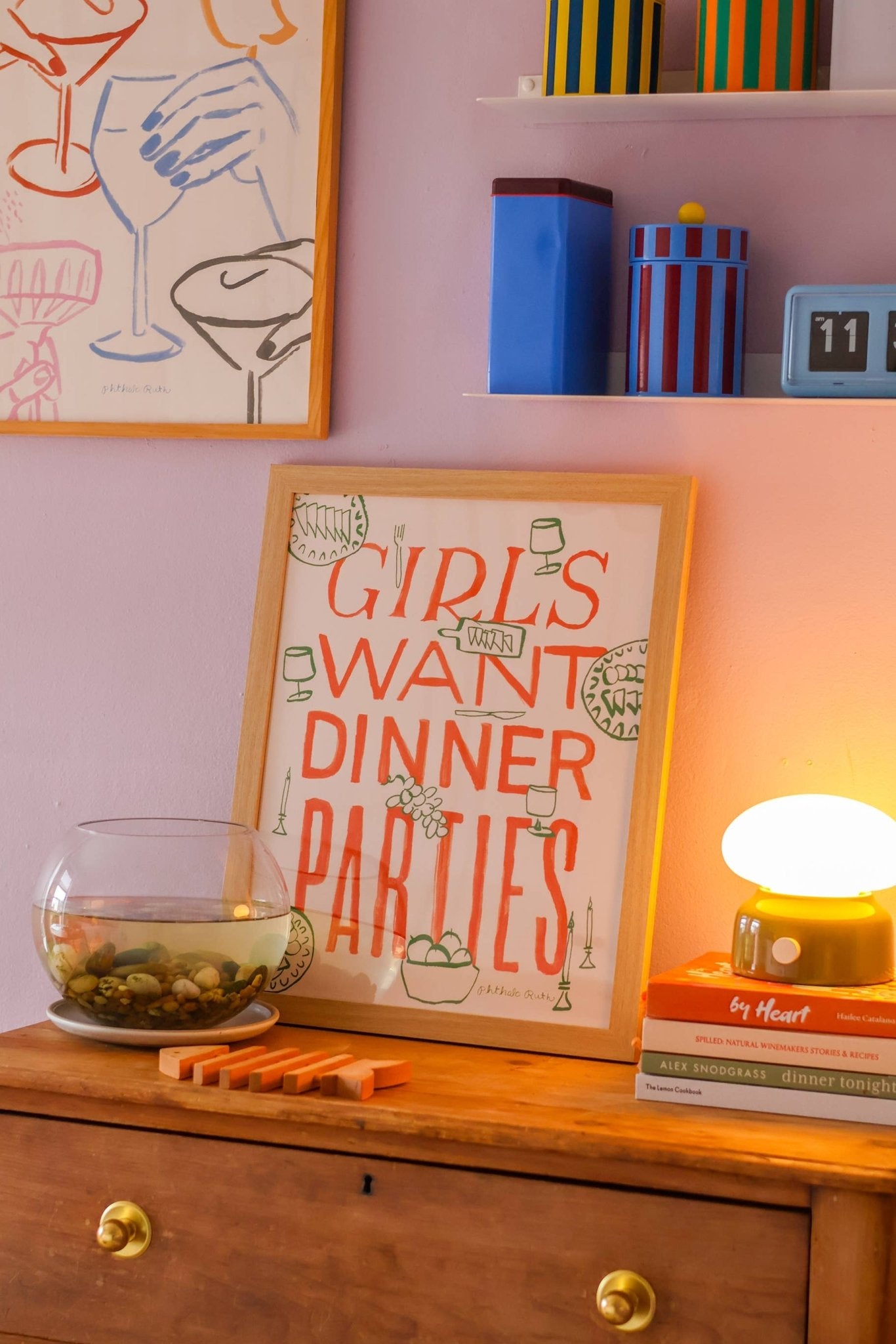 Girls Want Dinner Parties Art Print - Box Turtle