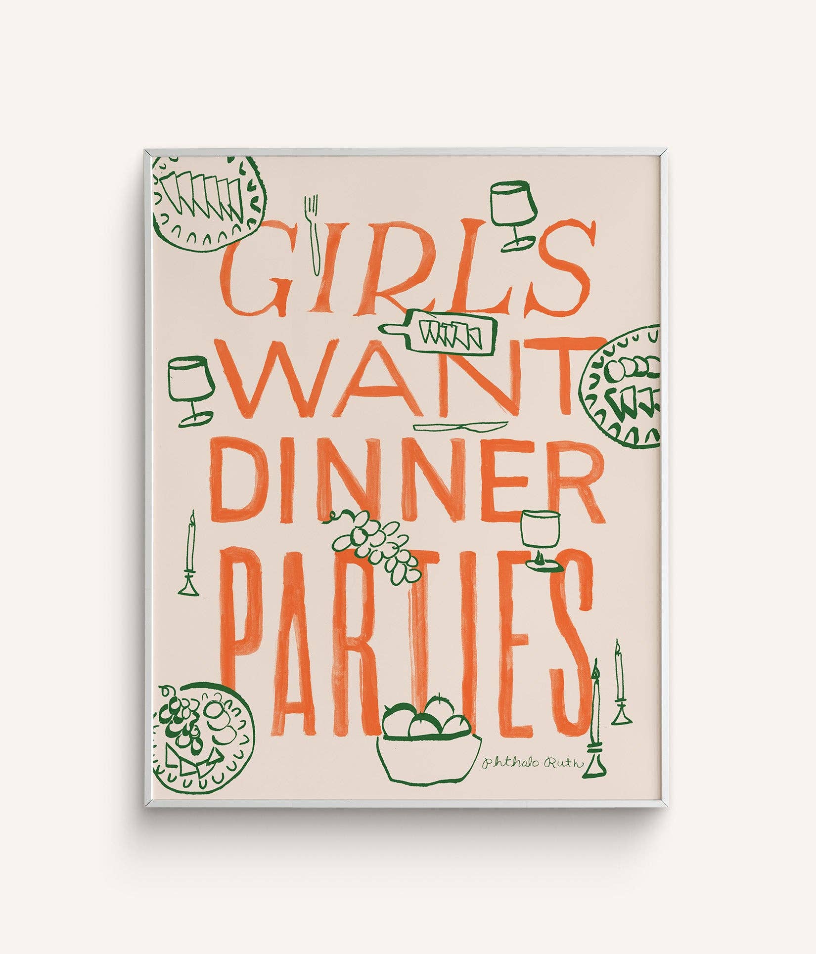 Girls Want Dinner Parties Art Print - Box Turtle